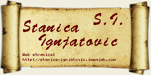Stanica Ignjatović vizit kartica
